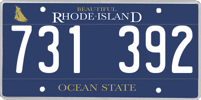 RI license plate 731392