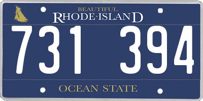 RI license plate 731394