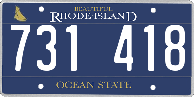 RI license plate 731418