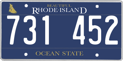 RI license plate 731452