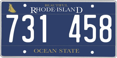 RI license plate 731458