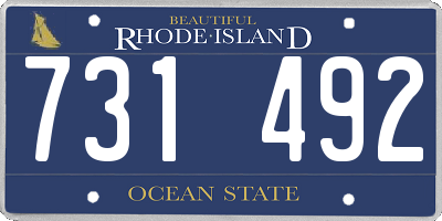 RI license plate 731492