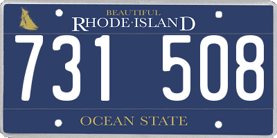 RI license plate 731508