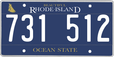 RI license plate 731512