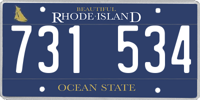 RI license plate 731534