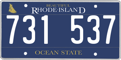 RI license plate 731537
