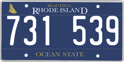 RI license plate 731539