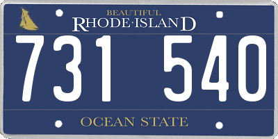 RI license plate 731540