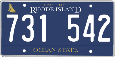 RI license plate 731542