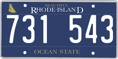 RI license plate 731543