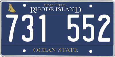 RI license plate 731552