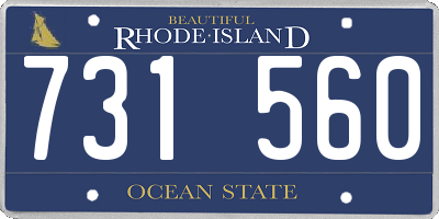 RI license plate 731560