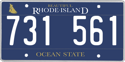 RI license plate 731561