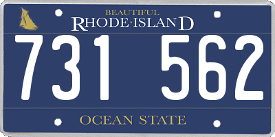 RI license plate 731562