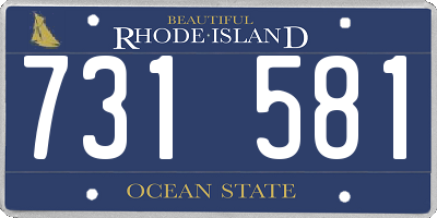 RI license plate 731581