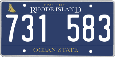 RI license plate 731583