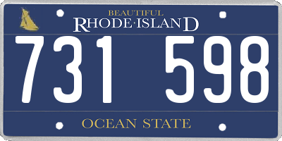 RI license plate 731598