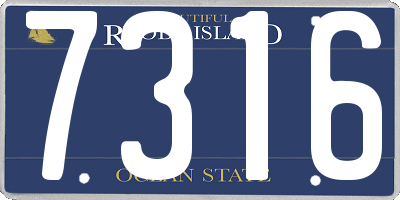 RI license plate 7316