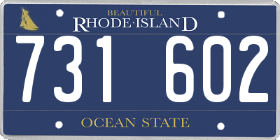 RI license plate 731602