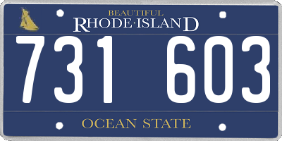 RI license plate 731603