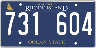RI license plate 731604