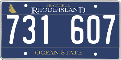 RI license plate 731607