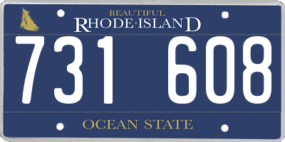 RI license plate 731608
