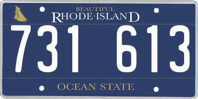 RI license plate 731613