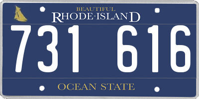 RI license plate 731616