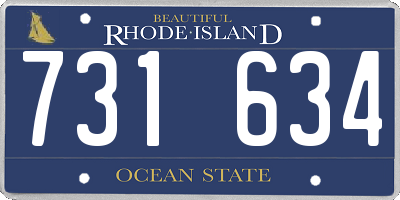 RI license plate 731634