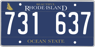 RI license plate 731637