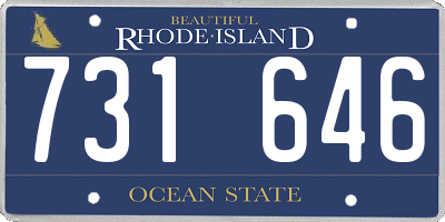 RI license plate 731646