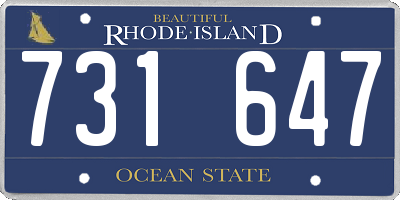 RI license plate 731647