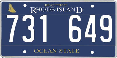 RI license plate 731649