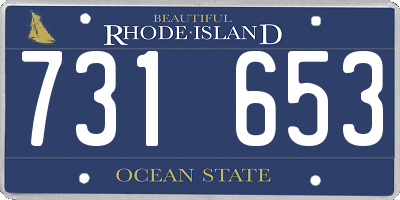 RI license plate 731653
