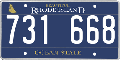 RI license plate 731668