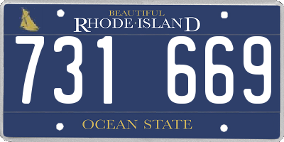 RI license plate 731669