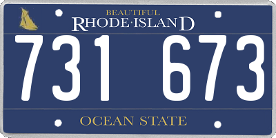 RI license plate 731673