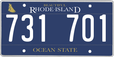 RI license plate 731701