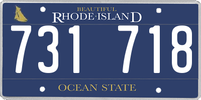 RI license plate 731718