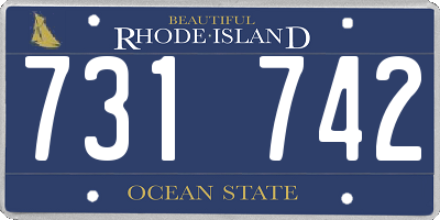 RI license plate 731742