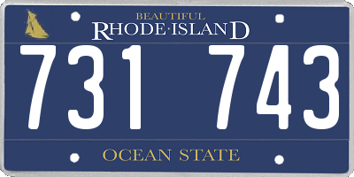 RI license plate 731743