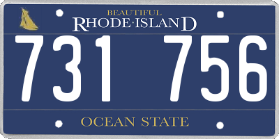 RI license plate 731756