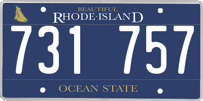 RI license plate 731757