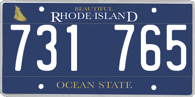 RI license plate 731765