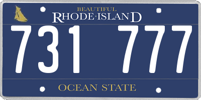 RI license plate 731777