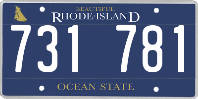RI license plate 731781