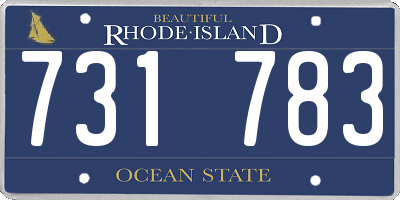RI license plate 731783