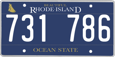 RI license plate 731786