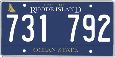 RI license plate 731792